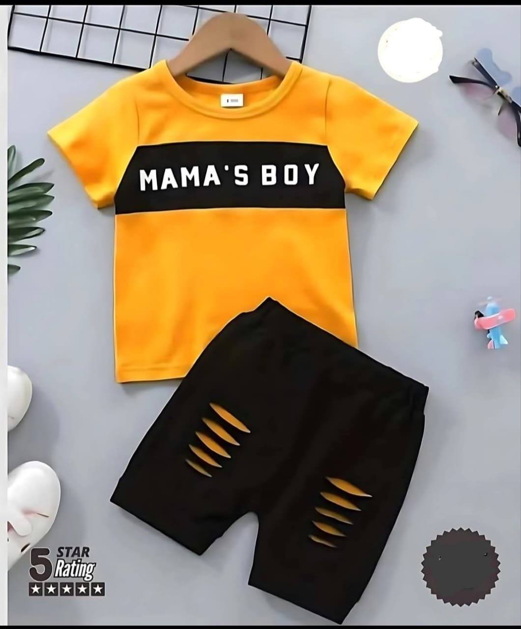 "Mama's Boy" Summer T-Shirt Baby Set