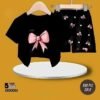 "Black Bow" Summer T-Shirt Baby Set