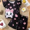 "Black Heart" Summer T-Shirt Baby Set