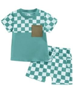 "Sky Chess Print " Summer T-Shirt Baby Set