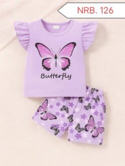 "Lavender Butterfly" Summer T-Shirt Baby Set