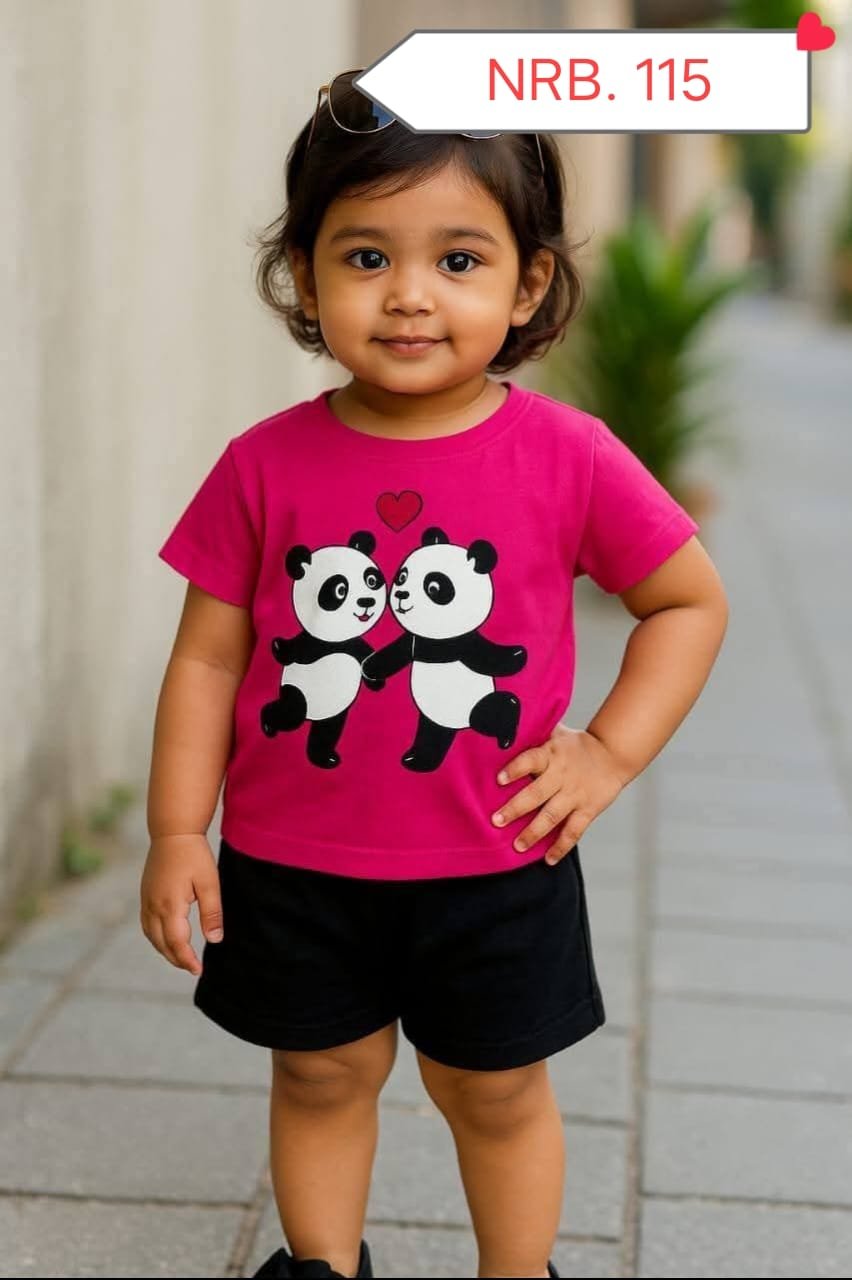 "Pink Panda" Summer T-Shirt Baby Set