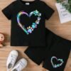 "Black Heart" Summer T-Shirt Baby Set