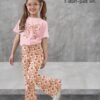 Pink"Bow"Long T-Shirt And Pant Set