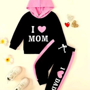 "I Love MOM" Baby Winter Hoodies Set