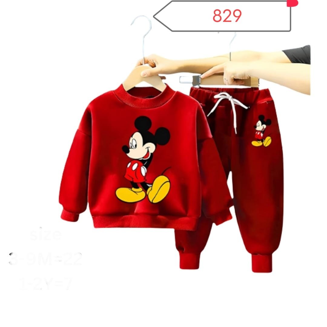 "Red Mickey Mouse" Baby Winter Sweet Shirt Set